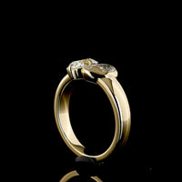 14K Yellow Gold Toi et Moi Ring with 0.52 Carat Pear Shape and 1.04 Carat Antique Cushion Cut Lab Diamonds - 1.56 Carat Total Diamond Weight - Covaloro Fine Jewelry
