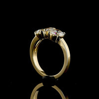 14K Yellow Gold Toi et Moi Ring with 1.29 Carat Pear Shape and 0.94 Carat Round Brilliant Lab Diamonds - 2.23 Total Carat Weight - Covaloro Fine Jewelry