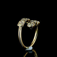14K Yellow Gold Toi et Moi Ring with Bezel Set Emerald Cut and Brilliant Cut Lab Diamonds - 1.82 Carats Total Diamond Weight - Covaloro Fine Jewelry
