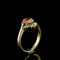 14K Yellow Gold Toi et Moi Ring with Bezel Set Pear Shape Fancy Vivid Yellow Lab Diamonds - 2.37 Carat Total Weight - Covaloro Fine Jewelry