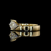 14K Yellow Gold Toi et Moi Ring with Trillion Cut Lab Diamonds - 1.00 Carat Total Weight, E-F Color VS1 Clarity - Covaloro Fine Jewelry