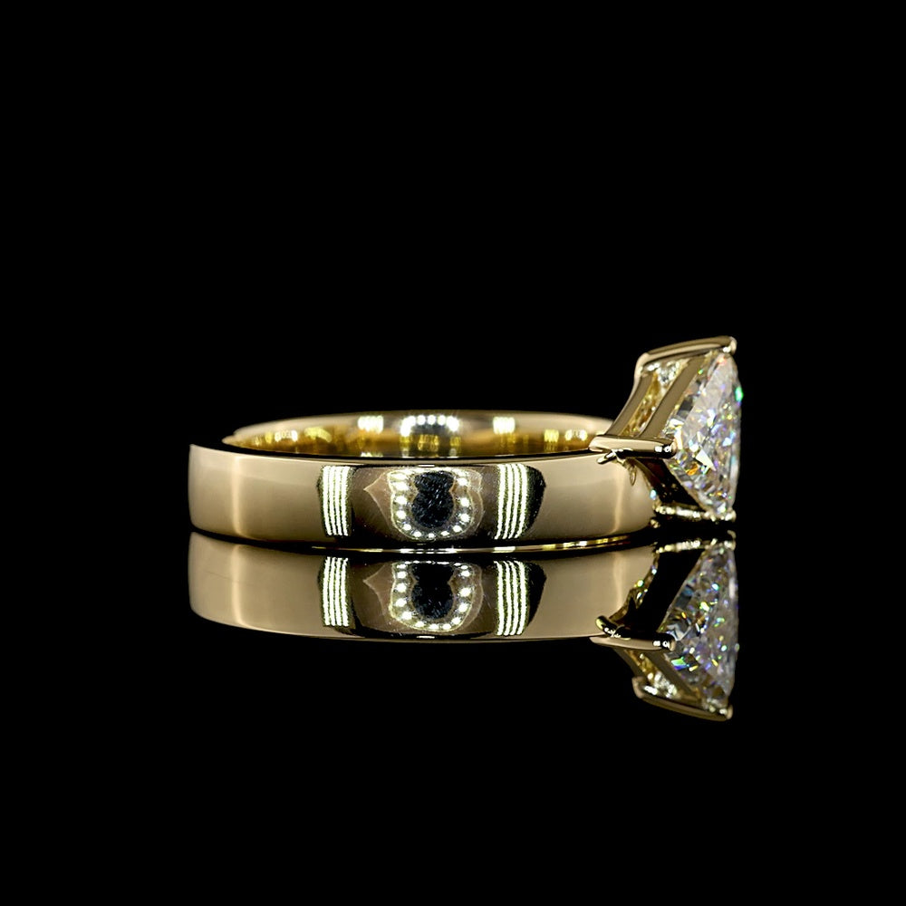 14K Yellow Gold Toi et Moi Ring with Two Trillion Cut Lab Diamonds - 1.34 Total Carat Weight, E-F Color VS1 Clarity - Covaloro Fine Jewelry