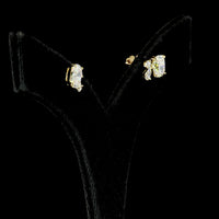 14K Yellow Gold Toi et Moi Stud Earrings with Cushion Brilliant Cut Lab Diamonds and Pear Shape Diamond Accents - 2.97 Carat Total Diamond Weight - Covaloro Fine Jewelry