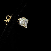 14K Yellow Gold Toi et Moi Stud Earrings with Emerald Cut and Heart Shape Lab Diamonds - 1.56 Carat Total Weight - Covaloro Fine Jewelry