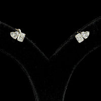 14K Yellow Gold Toi et Moi Stud Earrings with Radiant and Heart Shape Lab Diamonds - 1.95 Carats Total Diamond Weight - Covaloro Fine Jewelry