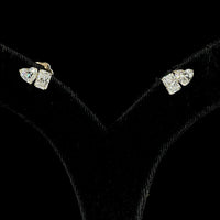 14K Yellow Gold Toi et Moi Stud Earrings with Radiant and Heart Shape Lab Diamonds - 1.95 Carats Total Diamond Weight - Covaloro Fine Jewelry