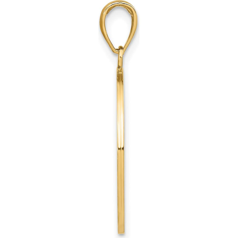 14K Yellow Gold Tree of Life Pendant with Beaded Frame - 26.85mm Length by Oro Pregiato