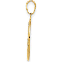 14K Yellow Gold Tree of Life Pendant with Rhodium Diamond-Cut Accents - Symbolic Life Pendant by Oro Pregiato