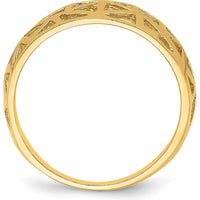14K Yellow Gold Triangle Cut-out Pattern Domed Fashion Ring by Oro Pregiato