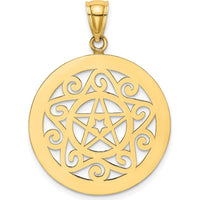 14K Yellow Gold Tribal Star Charm Pendant - 22.8mm Length by Oro Pregiato
