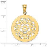 14K Yellow Gold Tribal Star Charm Pendant - 22.8mm Length by Oro Pregiato