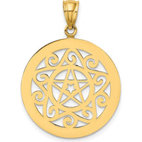 14K Yellow Gold Tribal Star Charm Pendant - 22.8mm Length by Oro Pregiato