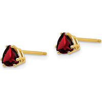 14K Yellow Gold Trillion Garnet Stud Earrings - 0.55 Carat Total Garnet Weight by Monteluci Fine Jewelry