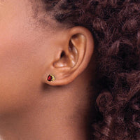 14K Yellow Gold Trillion Garnet Stud Earrings - 0.55 Carat Total Garnet Weight by Monteluci Fine Jewelry