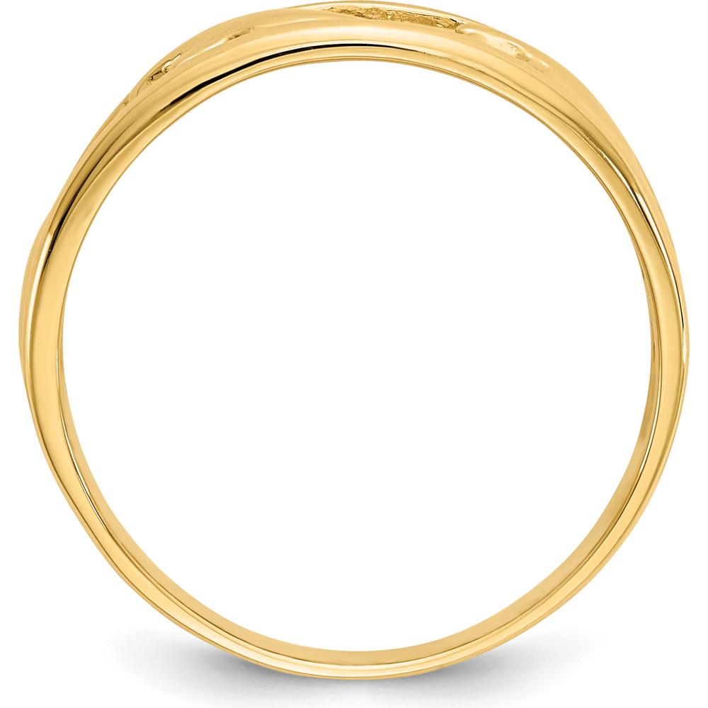 14K Yellow Gold Triple Dolphin Band Ring - 6mm Wide Solid Gold Themed Design by Oro Pregiato