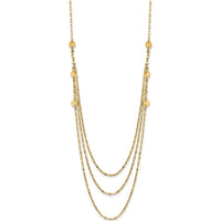 14K Yellow Gold Triple Layer Polished Circles Fancy Necklace - 18 Inches by 0