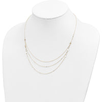 14K Yellow Gold Triple Layer Polished Circles Fancy Necklace - 18 Inches by 0