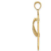 14K Yellow Gold Triple Turtle Flip-Flop Charm Pendant - 32.7mm Length by Oro Pregiato