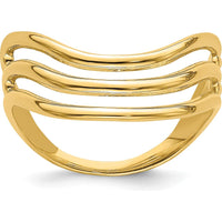 14K Yellow Gold Triple Wave Fashion Thumb Ring - 10mm Band Width by Oro Pregiato