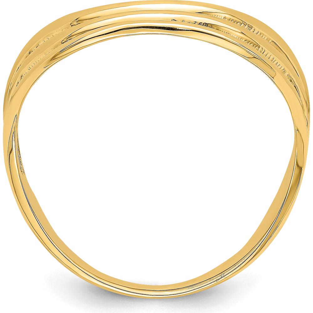 14K Yellow Gold Triple Wave Fashion Thumb Ring - 10mm Band Width by Oro Pregiato