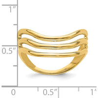14K Yellow Gold Triple Wave Fashion Thumb Ring - 10mm Band Width by Oro Pregiato