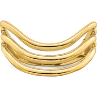 14K Yellow Gold Triple Wave Fashion Thumb Ring - 10mm Band Width by Oro Pregiato