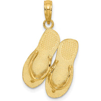 14K Yellow Gold Turks and Caicos Double Flip-Flop Charm - Reversible 3D Design by Oro Pregiato