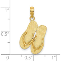 14K Yellow Gold Turks and Caicos Double Flip-Flop Charm - Reversible 3D Design by Oro Pregiato