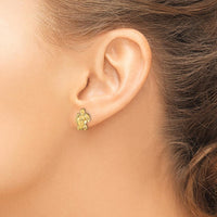 14K Yellow Gold Turtle Post Earrings - 11.2mm Length by 0