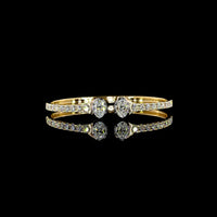 14K Yellow Gold Twin Bangle Bracelet with 2.02 Carats Oval Lab-Grown Diamonds and 2.26 Carats Brilliant Cut Lab Diamonds - 4.28 Carats Total Diamond Weight - Covaloro Fine Jewelry