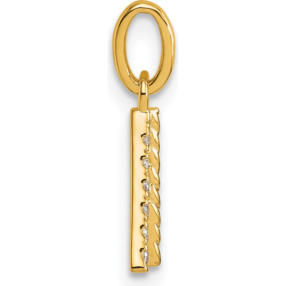 14K Yellow Gold Twisted "A" Diamond Initial Charm - 0.05 Carat Total Diamond Weight by Oro Pregiato