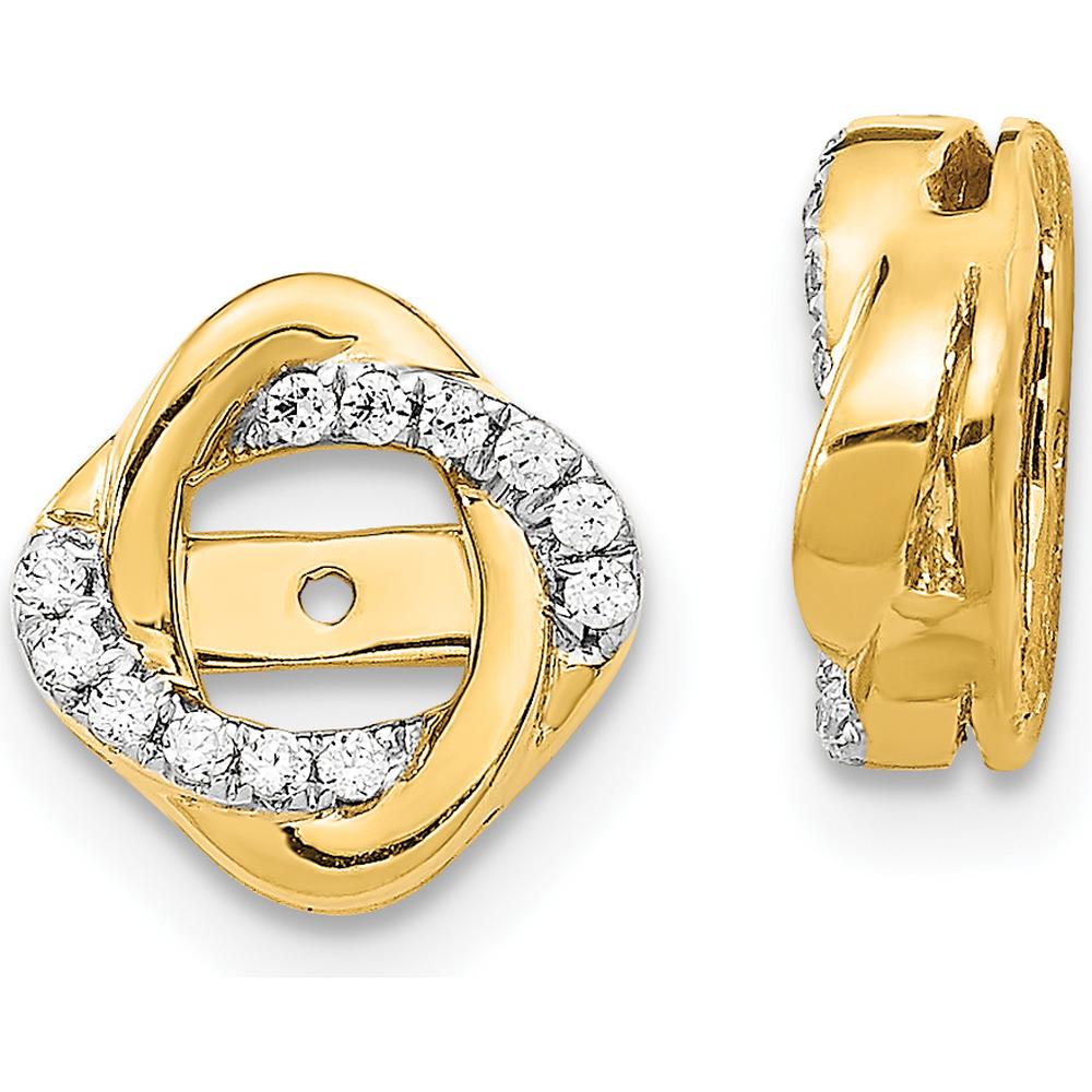 14K Yellow Gold Twisted Diamond Earring Jackets - 0.12 Carats Total Diamond Weight by Monteluci Fine Jewelry