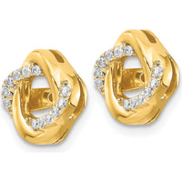 14K Yellow Gold Twisted Diamond Earring Jackets - 0.12 Carats Total Diamond Weight by Monteluci Fine Jewelry