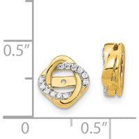 14K Yellow Gold Twisted Diamond Earring Jackets - 0.12 Carats Total Diamond Weight by Monteluci Fine Jewelry
