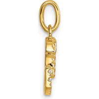 14K Yellow Gold Twisted Diamond Initial "G" Pendant with 0.07 Carat Diamond Weight by Oro Pregiato