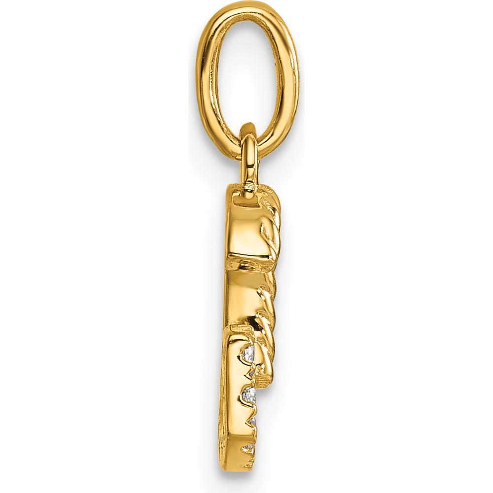 14K Yellow Gold Twisted Diamond Initial "G" Pendant with 0.07 Carat Diamond Weight by Oro Pregiato