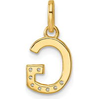 14K Yellow Gold Twisted Diamond Initial "G" Pendant with 0.07 Carat Diamond Weight by Oro Pregiato