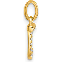 14K Yellow Gold Twisted Diamond Initial J Charm - 0.07 Carat Total Diamond Weight by Oro Pregiato