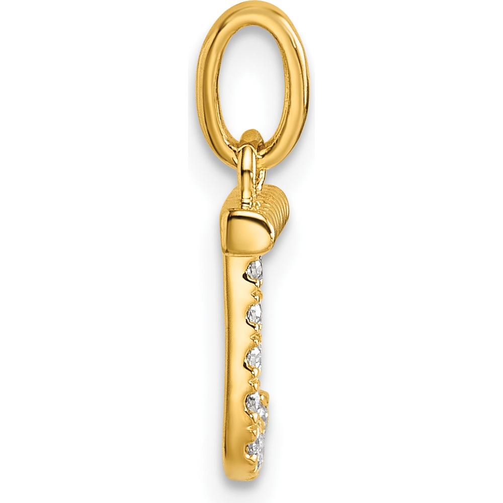 14K Yellow Gold Twisted Diamond Initial J Charm - 0.07 Carat Total Diamond Weight by Oro Pregiato