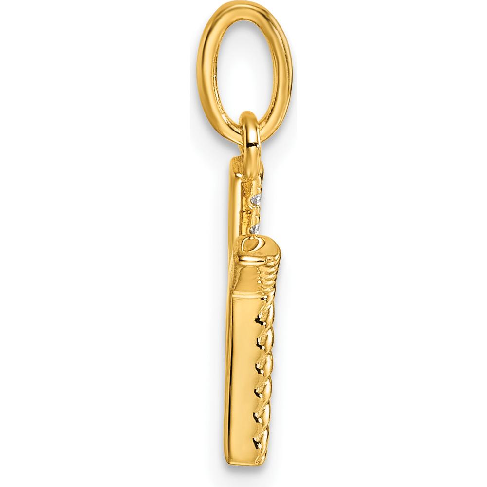 14K Yellow Gold Twisted Diamond Initial K Pendant with 0.05 Carat Total Diamond Weight by Oro Pregiato