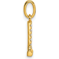 14K Yellow Gold Twisted Diamond Initial "L" Charm with 0.05 Carat Total Diamond Weight by Oro Pregiato
