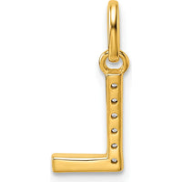 14K Yellow Gold Twisted Diamond Initial "L" Charm with 0.05 Carat Total Diamond Weight by Oro Pregiato