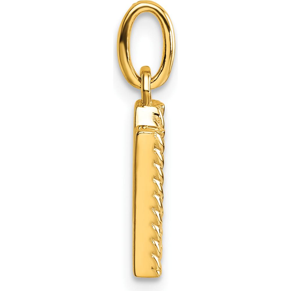 14K Yellow Gold Twisted Diamond Initial "N" Charm - 0.05 Carat Total Diamond Weight by Oro Pregiato