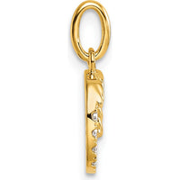 14K Yellow Gold Twisted Diamond Initial O Charm - 0.07 Carat Total Diamond Weight by Oro Pregiato