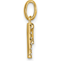 14K Yellow Gold Twisted Diamond Initial "P" Charm - 0.05 Carat Diamond Weight by Oro Pregiato