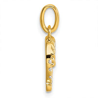 14K Yellow Gold Twisted Diamond Initial Q Charm - 0.07 Carat Total Diamond Weight by Oro Pregiato