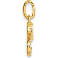 14K Yellow Gold Twisted Diamond Initial S Pendant Charm with 0.07 Carat Total Diamond Weight by Oro Pregiato