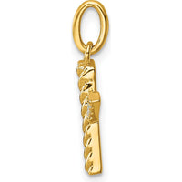 14K Yellow Gold Twisted Diamond X Charm with 0.05 Carat Total Diamond Weight by Oro Pregiato