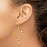14K Yellow Gold Twisted Drop Earrings - Elegant Dangle Design with Polished Finish by 0