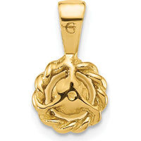 14K Yellow Gold Twisted Edge Pendant with 5-6mm White Freshwater Cultured Pearl by Monteluci Fine Jewelry